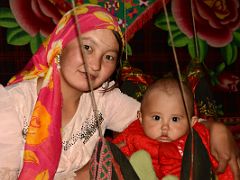 09 Yilik Headman Daughter And Her Child In A Swing In Their Sleeping Area On The Way To K2 China Trek